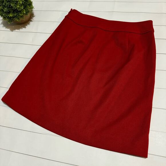 Loft Red Gold Knee Length Pencil Skirt Women’s Size 00 Petite - Picture 4 of 6
